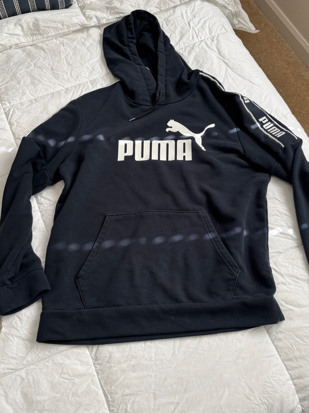 Puma Men's Black Logo Hoodie Sweatshirt Size Medium